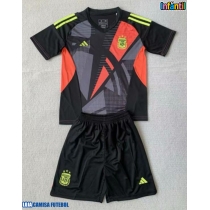 Camisa de Futebol Argentina Goleiro Equipamento Principal Infantil Copa America 2024 Manga Curta (+ Calças curtas)